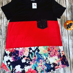 Boutique floral color-block